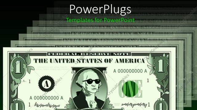  Presentation with cool - One dollar bills with reflection in background