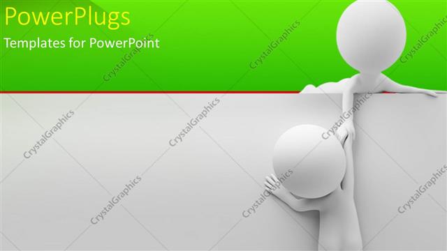  Presentation with helping - One white figure helping pull second up a wall