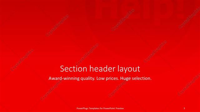 Section Header presentation slide layout
