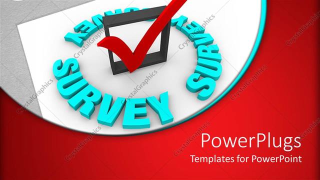  Presentation with survey - The online survey and the check mark to gather information