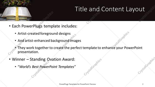 Title and Content presentation slide layout