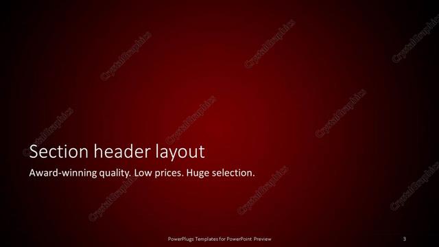 Section Header presentation slide layout