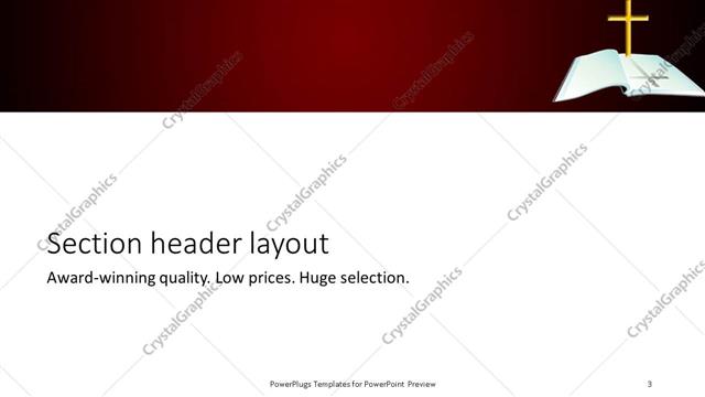 Section Header presentation slide layout