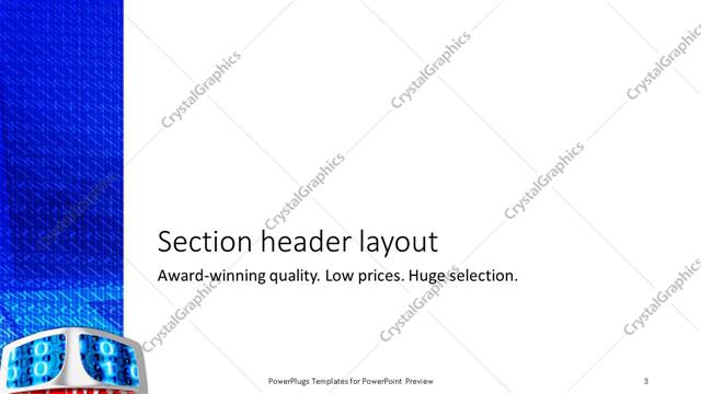 Section Header presentation slide layout