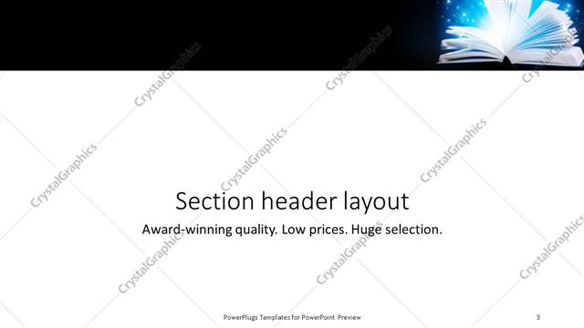 Section Header presentation slide layout