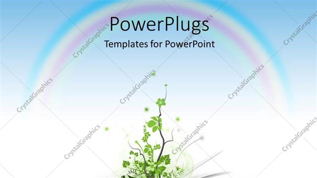  Presentation with knowledge - An open book with a plant, and a rainbow