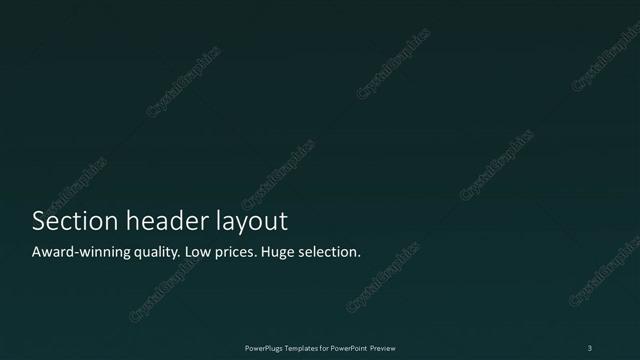 Section Header presentation slide layout