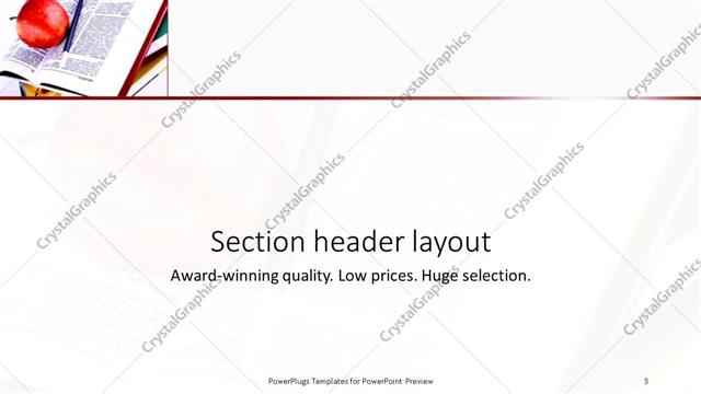 Section Header presentation slide layout