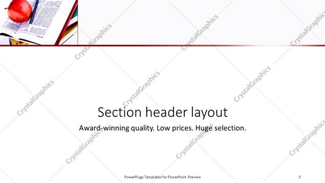 Section Header presentation slide layout