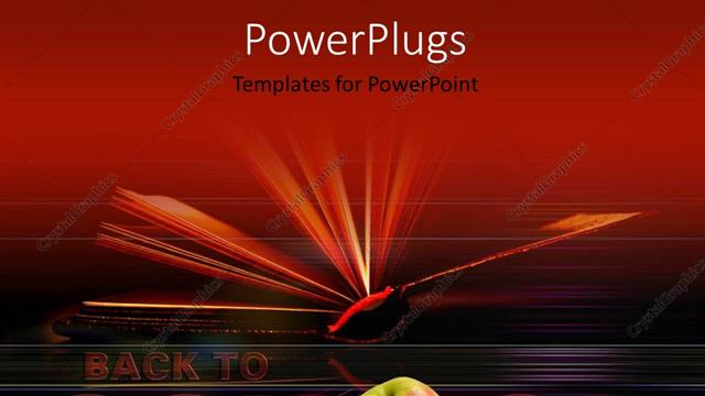  Presentation with open book - Open book in red background with text back to school