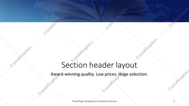 Section Header presentation slide layout