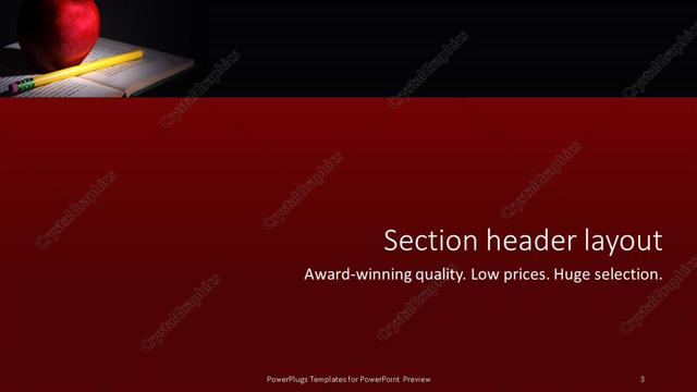 Section Header presentation slide layout