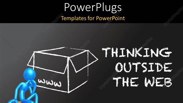  Presentation with thinking outside box - An open box with a person sitting on a brain