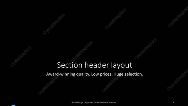 Section Header presentation slide layout
