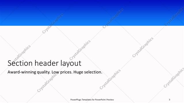 Section Header presentation slide layout