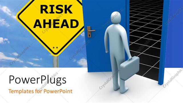  Presentation with open door - An open door with clouds in the background