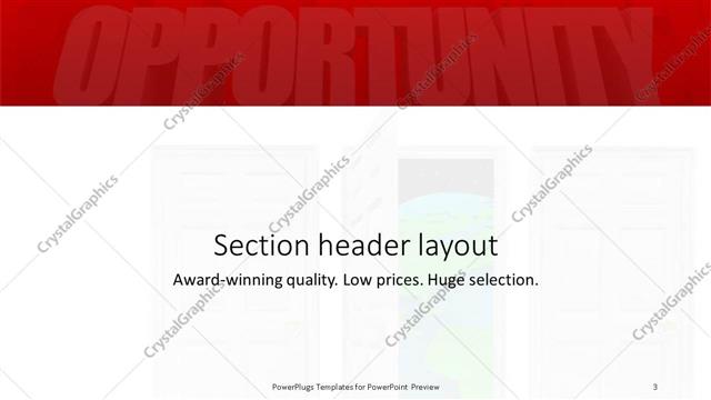 Section Header presentation slide layout