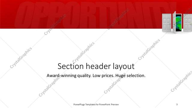 Section Header presentation slide layout