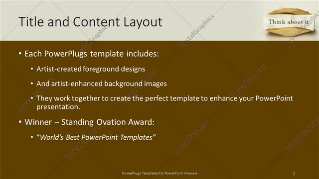 Title and Content presentation slide layout