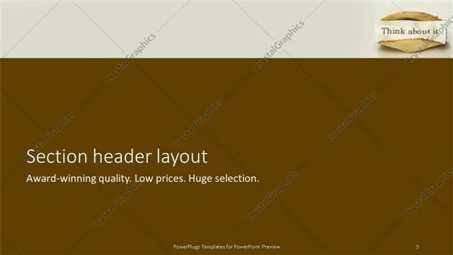 Section Header presentation slide layout
