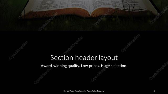 Section Header presentation slide layout