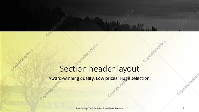 Section Header presentation slide layout
