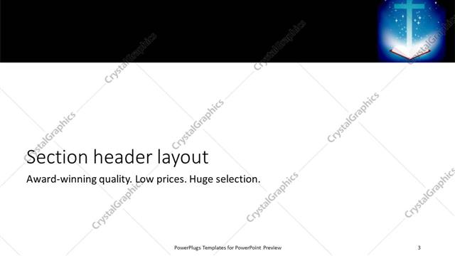 Section Header presentation slide layout