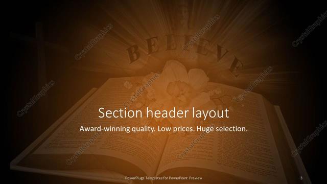 Section Header presentation slide layout