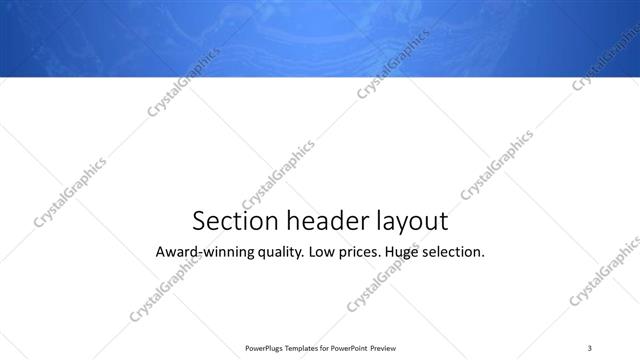 Section Header presentation slide layout