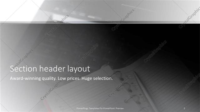 Section Header presentation slide layout