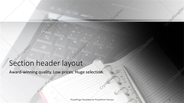 Section Header presentation slide layout