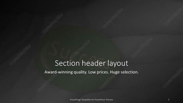 Section Header presentation slide layout