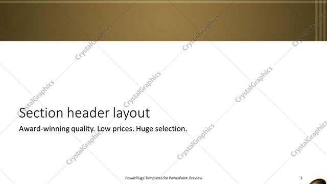 Section Header presentation slide layout