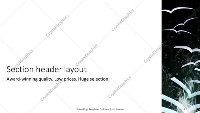 Section Header presentation slide layout