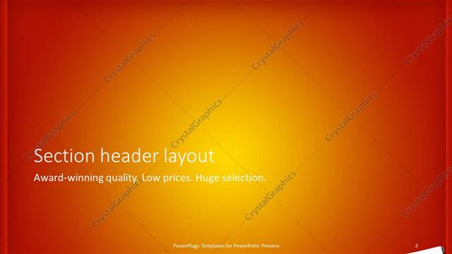 Section Header presentation slide layout