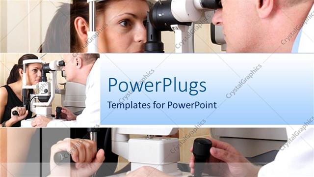  Presentation with medical ophthalmology - Ophthalmology theme with doctor checking on woman's eyes