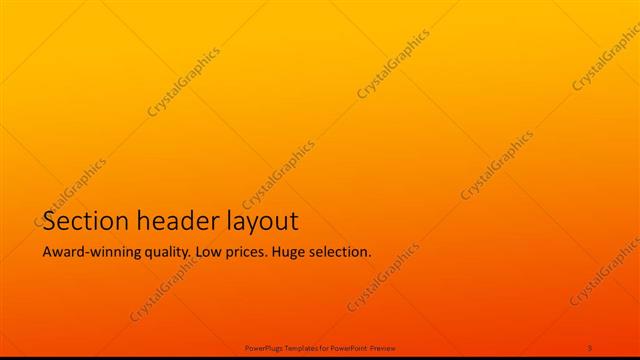 Section Header presentation slide layout