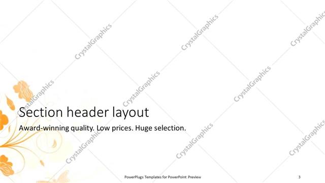 Section Header presentation slide layout