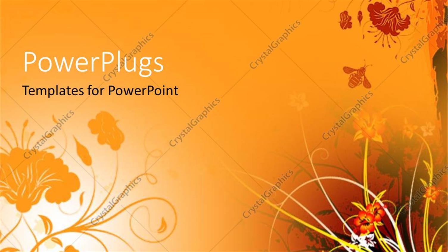 Featuring Orange Background with Flowers and Bee