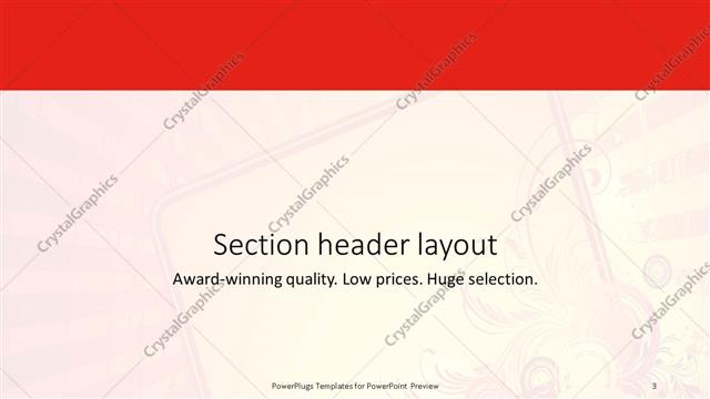 Section Header presentation slide layout