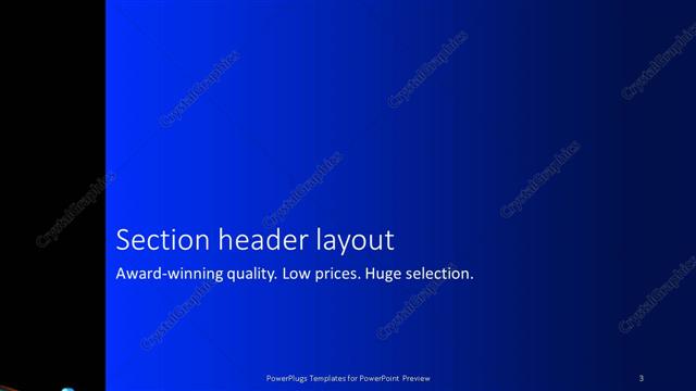 Section Header presentation slide layout