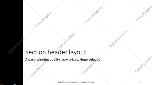 Section Header presentation slide layout