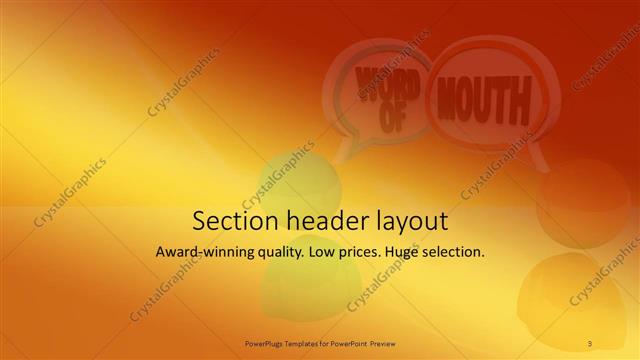 Section Header presentation slide layout