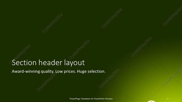 Section Header presentation slide layout