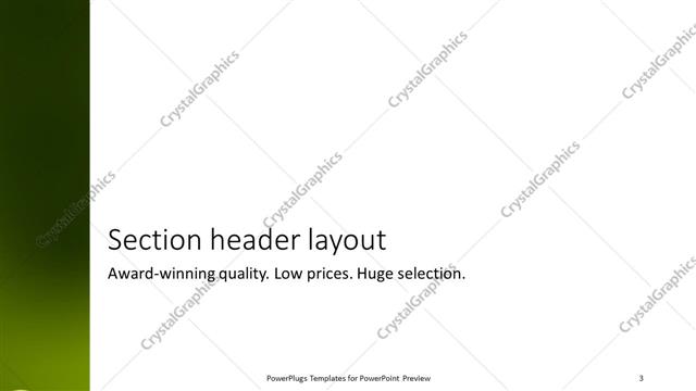 Section Header presentation slide layout