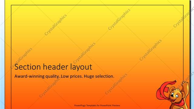 Section Header presentation slide layout