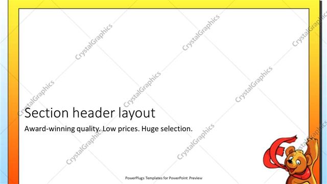 Section Header presentation slide layout