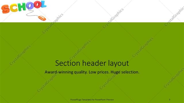 Section Header presentation slide layout