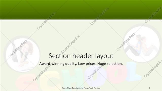 Section Header presentation slide layout