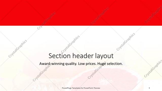 Section Header presentation slide layout
